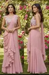 AD Georgette With Designer Ready To Wear Saree Wholesale In India